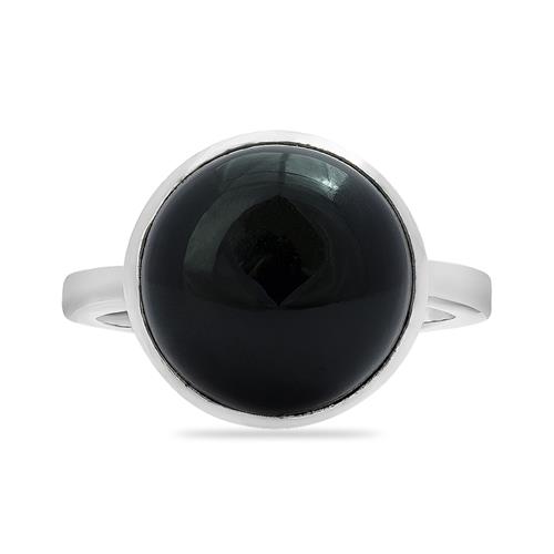 BUY 925 SILVER REAL BLACK ONYX GEMSTONE SINGLE STONE  RING